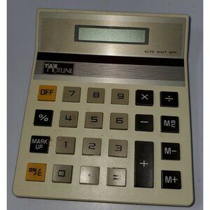 Vintage Calculator Tax Hotline - Super Rare! Tested -Works But Needs New Battery